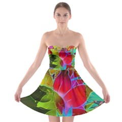 Floral Abstract 1 Strapless Bra Top Dress by MedusArt