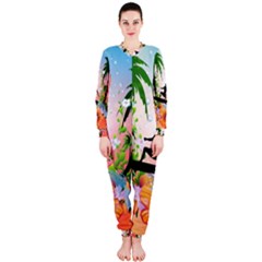 Tropical Design With Surfboarder Onepiece Jumpsuit (ladies)  by FantasyWorld7
