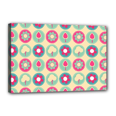 Chic Floral Pattern Canvas 18  X 12  by GardenOfOphir
