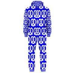 Blue Pretzel Illustrations Pattern Hooded Jumpsuit (men)  by GardenOfOphir