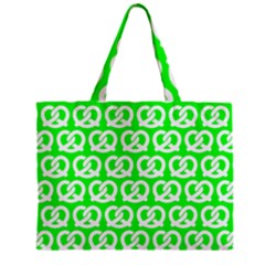 Neon Green Pretzel Illustrations Pattern Zipper Tiny Tote Bags by GardenOfOphir