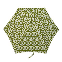 Olive Pretzel Illustrations Pattern Mini Folding Umbrellas by GardenOfOphir