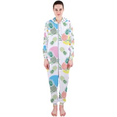 Pineapple Pattern 03 Hooded Jumpsuit (ladies)  by Famous