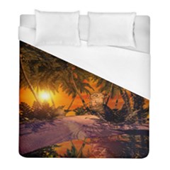 Wonderful Sunset In  A Fantasy World Duvet Cover Single Side (twin Size) by FantasyWorld7