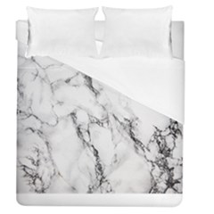 White Marble Stone Print Duvet Cover Single Side (full/queen Size) by Dushan