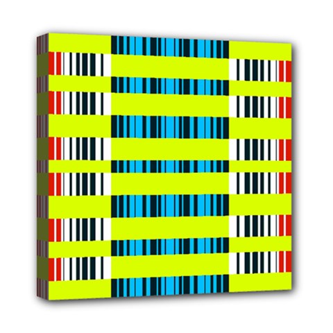Rectangles And Vertical Stripes Pattern Mini Canvas 8  X 8  (stretched) by LalyLauraFLM