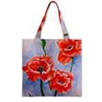 Poppies Zipper Grocery Tote Bags