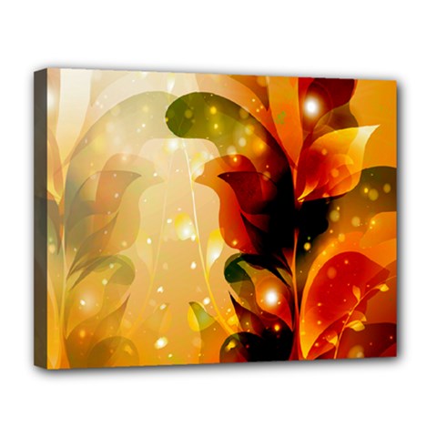 Awesome Colorful, Glowing Leaves  Canvas 14  X 11  by FantasyWorld7