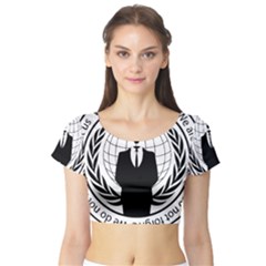 Anonymous Seal  Short Sleeve Crop Top by igorsin