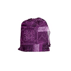 Magenta Patchwork Drawstring Pouches (small)  by trendistuff