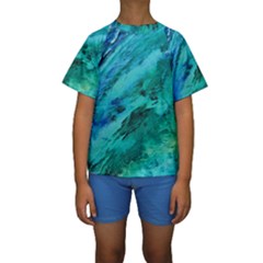 Shades Of Blue Kid s Short Sleeve Swimwear by trendistuff