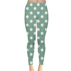 Mint Green Polka Dots Women s Leggings by GardenOfOphir