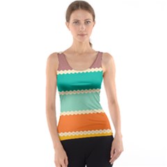 Rhombus And Retro Colors Stripes Pattern Tank Top