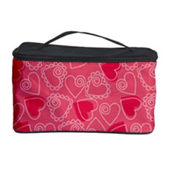 Valentine Hearts Pattern Pink Cosmetic Storage Cases by ArigigiPixel