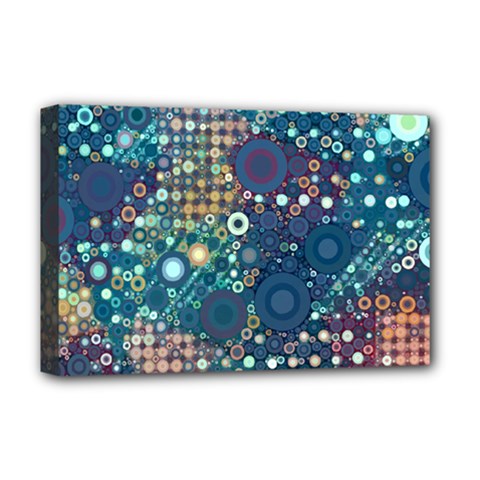 Blue Bubbles Deluxe Canvas 18  X 12   by KirstenStar
