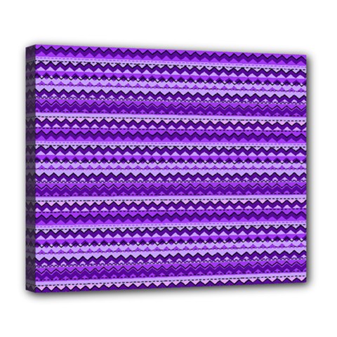 Purple Tribal Pattern Deluxe Canvas 24  X 20   by KirstenStar