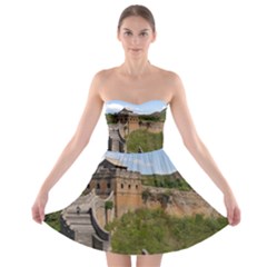 Great Wall Of China 3 Strapless Bra Top Dress by trendistuff