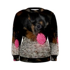 Puppy With A Chew Toy Women s Sweatshirts by trendistuff