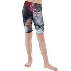 Comfy Kitty Kid s Mid Length Swim Shorts by trendistuff