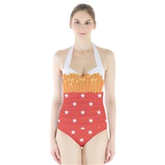 French Fries Women s Halter One Piece Swimsuit by Wanni