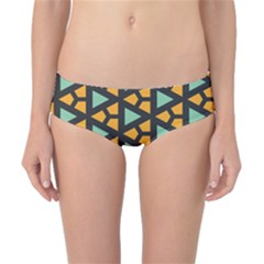 Green Triangles And Other Shapes Pattern Classic Bikini Bottoms by LalyLauraFLM