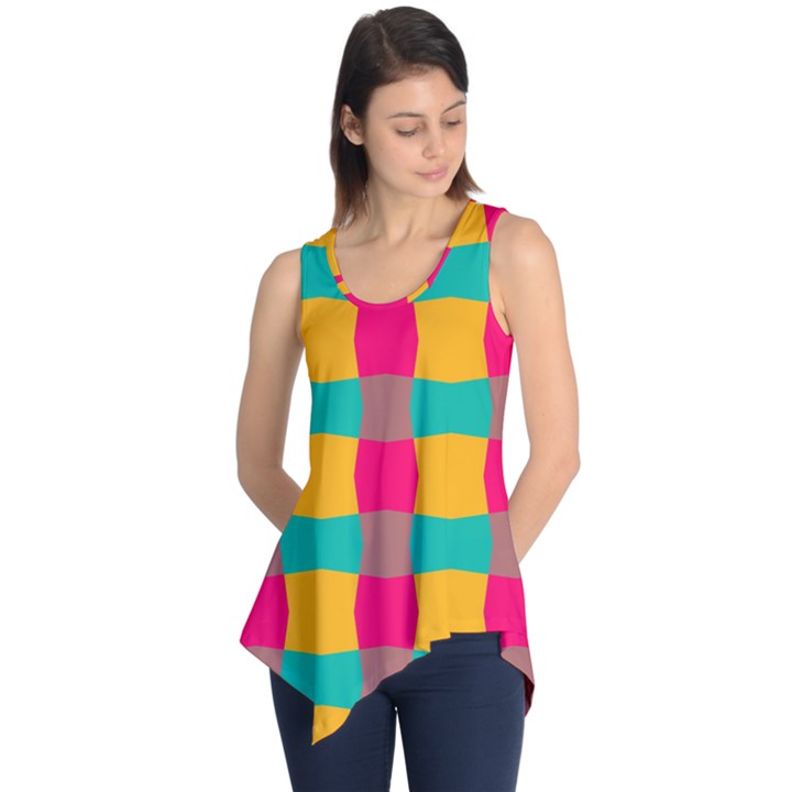 Distorted shapes in retro colors pattern Sleeveless Tunic