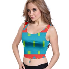 Chevrons And Rectangles Crop Top by LalyLauraFLM