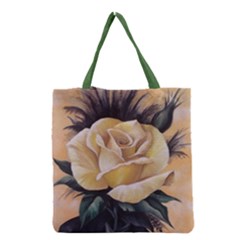 Yellow Rose Grocery Tote Bag by ArtByThree