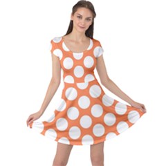 Orange Polkadot Cap Sleeve Dresses by Zandiepants