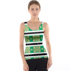 Green Rhombus And Stripes           Tank Top by LalyLauraFLM