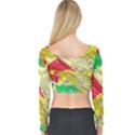 Colorful 3D texture   Long Sleeve Crop Top View2