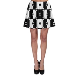 Black And White Check Skater Skirt by dflcprintsclothing