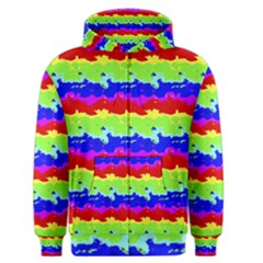 Colorful Abstract Collage Print Men s Zipper Hoodie by dflcprintsclothing