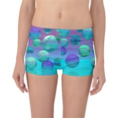 Ocean Dreams, Abstract Aqua Violet Ocean Fantasy Boyleg Bikini Bottoms by DianeClancy