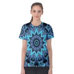 Star Connection, Abstract Cosmic Constellation Women s Cotton Tee