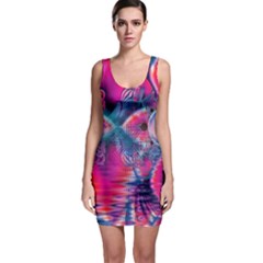 Cosmic Heart Of Fire, Abstract Crystal Palace Sleeveless Bodycon Dress by DianeClancy