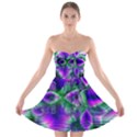 Evening Crystal Primrose, Abstract Night Flowers Strapless Dresses View1