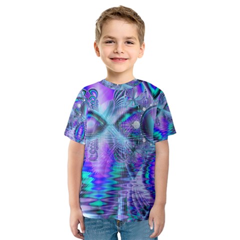 Peacock Crystal Palace Of Dreams, Abstract Kid s Sport Mesh Tee by DianeClancy