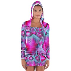 Ruby Red Crystal Palace, Abstract Jewels Women s Long Sleeve Hooded T-shirt by DianeClancy