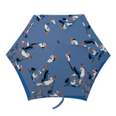 Abstract Pelicans Seascape Tropical Pop Art Mini Folding Umbrellas by WaltCurleeArt