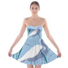 Egret Strapless Dresses by WaltCurleeArt