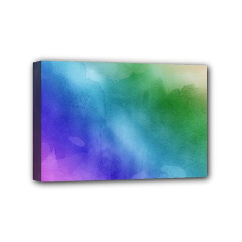 Rainbow Watercolor Mini Canvas 6  X 4  by StuffOrSomething