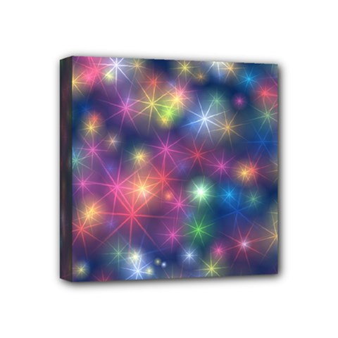 Starlight Shiny Glitter Stars Mini Canvas 4  X 4  by yoursparklingshop