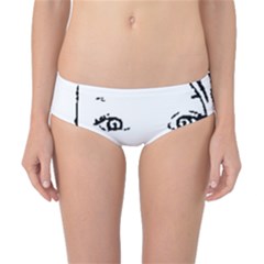 Portrait Black And White Girl Classic Bikini Bottoms by yoursparklingshop