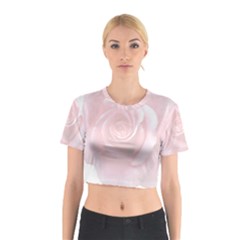 Pink White Love Rose Cotton Crop Top by yoursparklingshop
