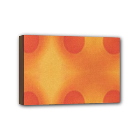 Sunny Happy Orange Dots Mini Canvas 6  X 4  by yoursparklingshop