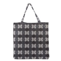 Black White Gray Crosses Grocery Tote Bag by yoursparklingshop