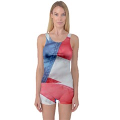 Folded American Flag One Piece Boyleg Swimsuit by StuffOrSomething