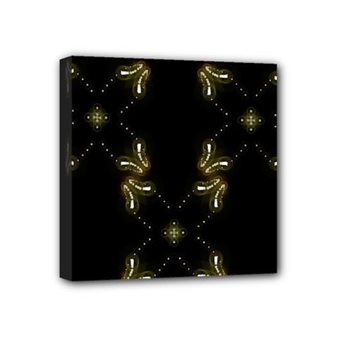 Festive Black Golden Lights  Mini Canvas 4  X 4  by yoursparklingshop