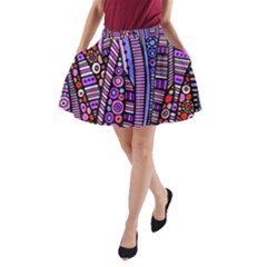 Stained Glass Tribal Pattern A-line Pocket Skirt by KirstenStar